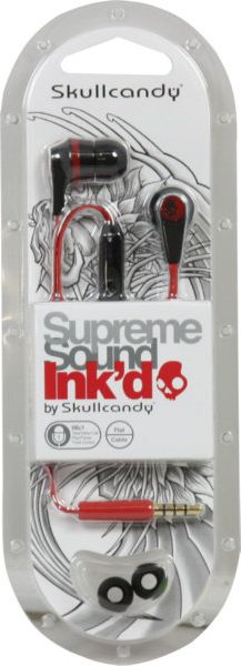 Skullcandy Ink'd Earbuds with Microphone Black/Red