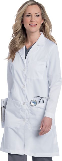 Women's 5-Pocket Full Length Lab Coat White Size 10