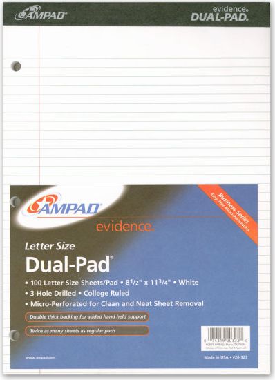 LEGALPAD 100SH DUAL/WHITE