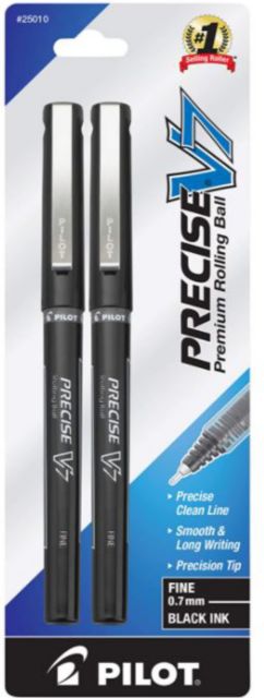 PEN/BLK V7BALL PRECISE FINE2PK