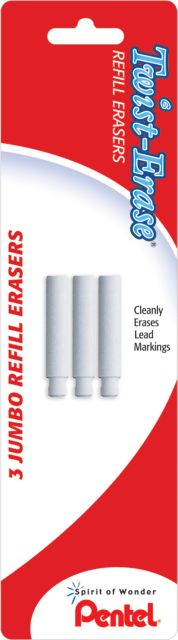 TWIST ERASE MECHANICAL PENCIL ERASER REFILL 3-PIECE/BOX 1-PACK