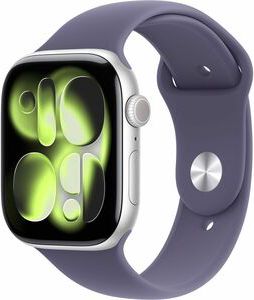Apple Watch Series 11 GPS 42mm Silver Aluminum Case with Purple Fog Sport Band - M/L